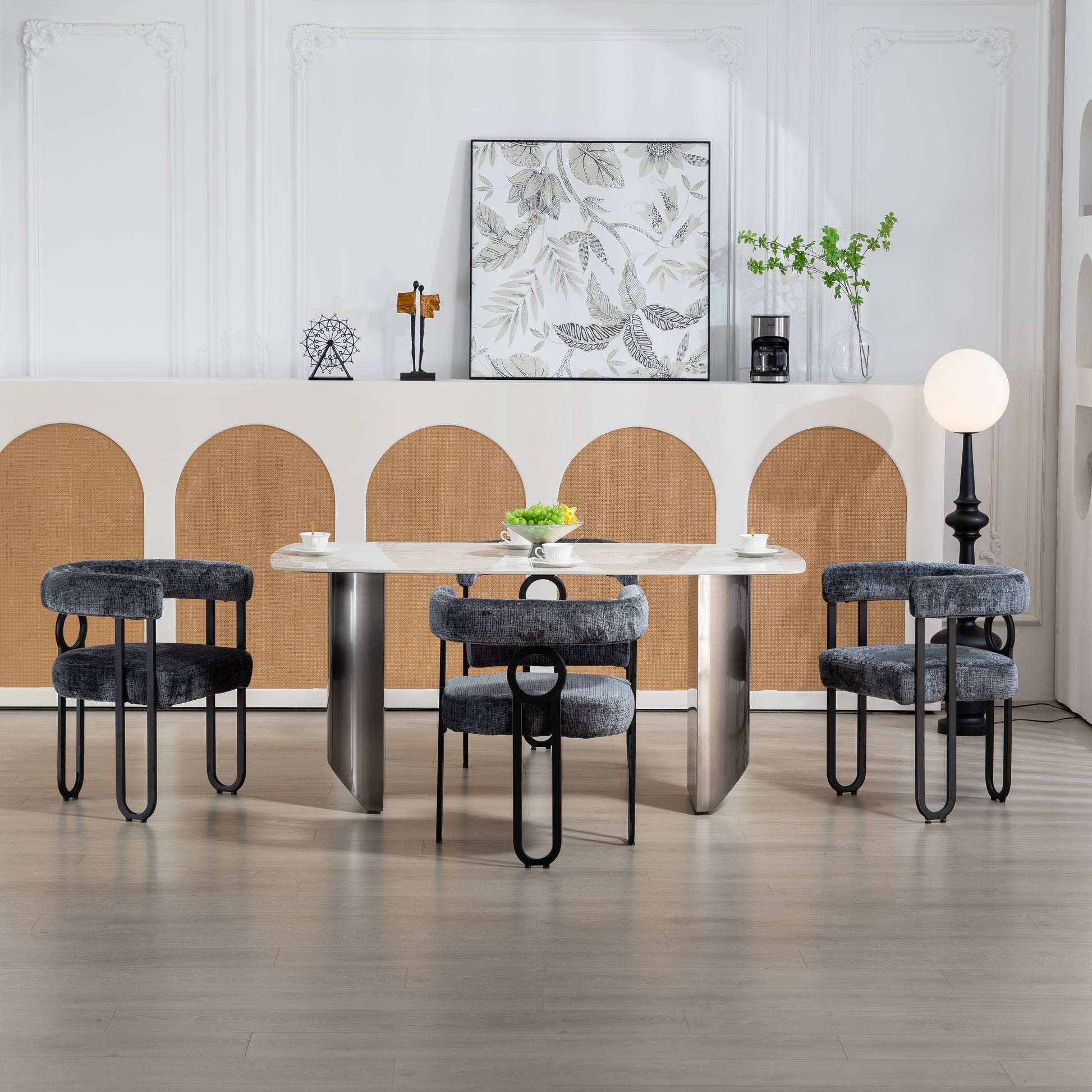 Coolmore Contemporary Designed Chenille Fabric Upholstered Accent Dining Chair Barrel Side Chairs Kitchen Armchair For Living Room Set Of 2 Gray Chenille Gray Dining Room Foam Chenille