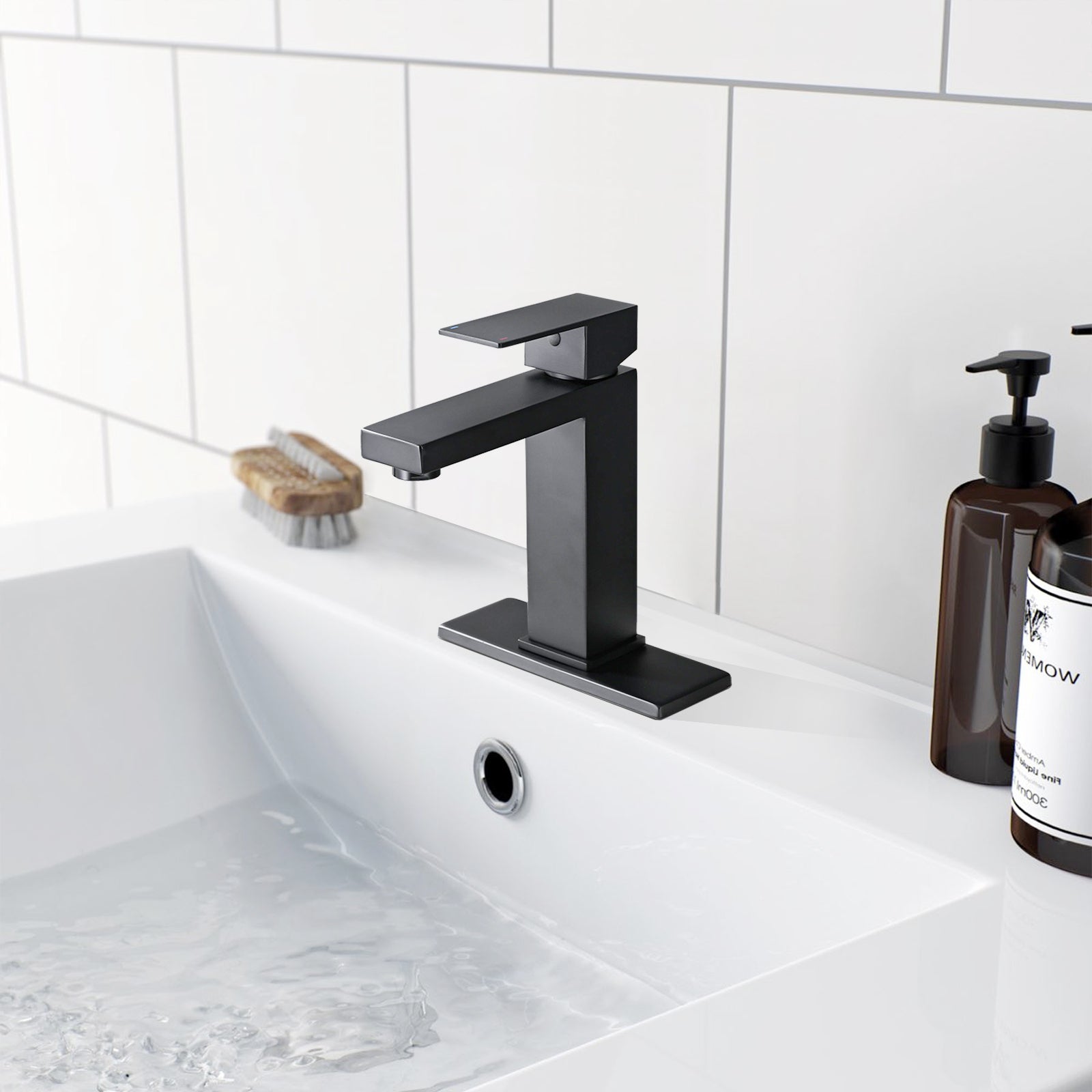 Bathroom Faucet Single Hole, Single Handle Stainless one-matte black-deck-mounted-bathroom-matte
