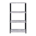 Antique White And Black Bookshelf With 4 Shelf 4 Black White Etagere Horizontal Primary Living Space Wood Open Back Rustic Wood Metal