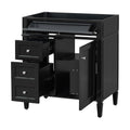 30'' Bathroom Vanity Without Top Sink, Modern Bathroom Storage Cabinet With 2 Drawers And A Tip Out Drawer Not Include Basin Black Bathroom Solid Wood Mdf