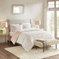 Back Print Long Fur Comforter Mini Set Queen White Polyester