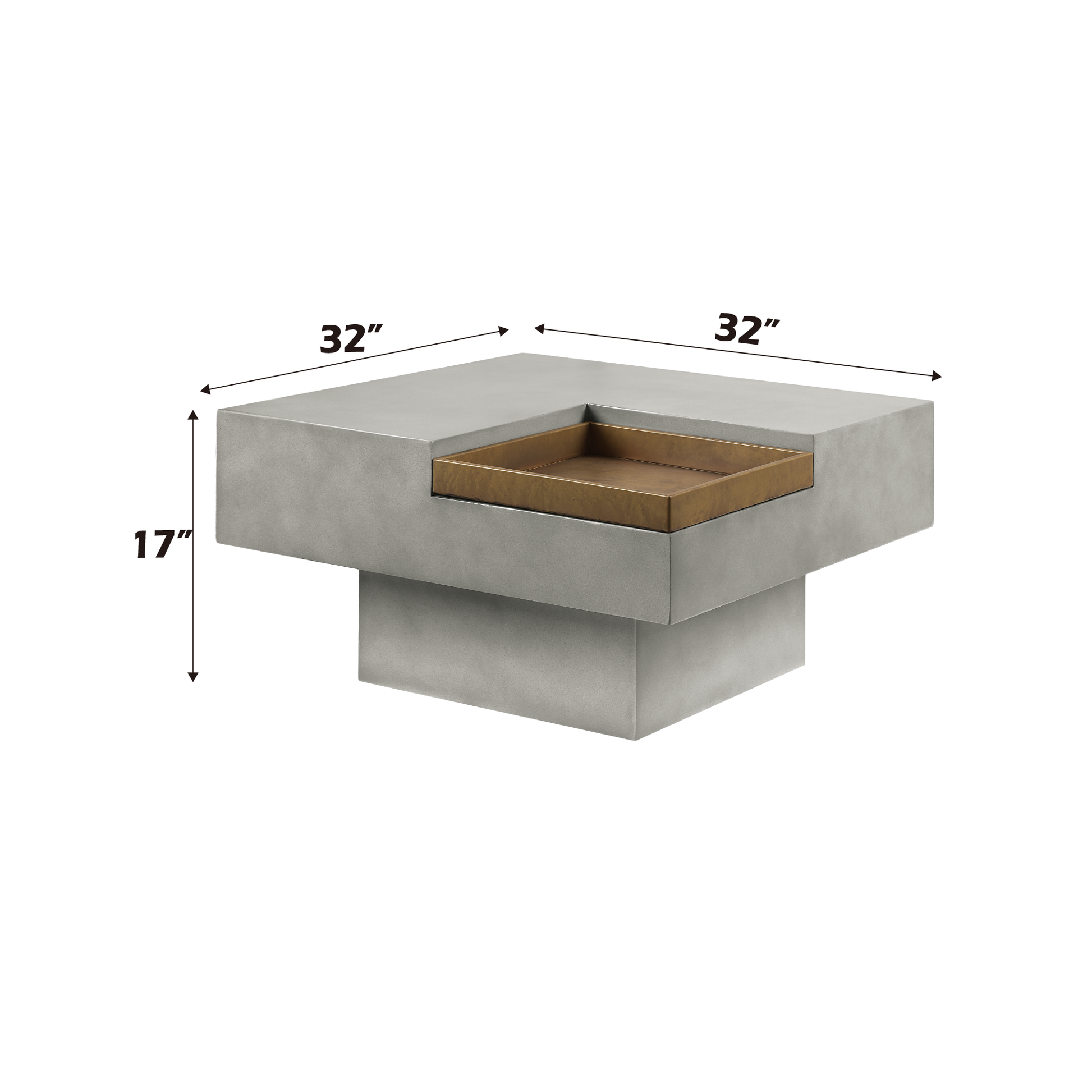 Kailano Coffee Table, Weathered Gray Finish Lv01928 Gray Cement