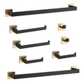 8 Piece Bathroom Hardware Set Gold Matte Black Stainless Steel