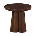 20 In. Solid Wood Round Pedestal Side End Table, Stylish Living Room Accent Table, Dark Brown Brown Brown Primary Living Space Contemporary Freestanding Mango Round Coffee & End Tables Round Solid Wood Pedestal