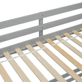 Twin Over Full Bunk Bed With Slide, Storage Staircase, Pine Solid Wooden Bunk Bed With Safety Guardrails ,Grey Grey Pine