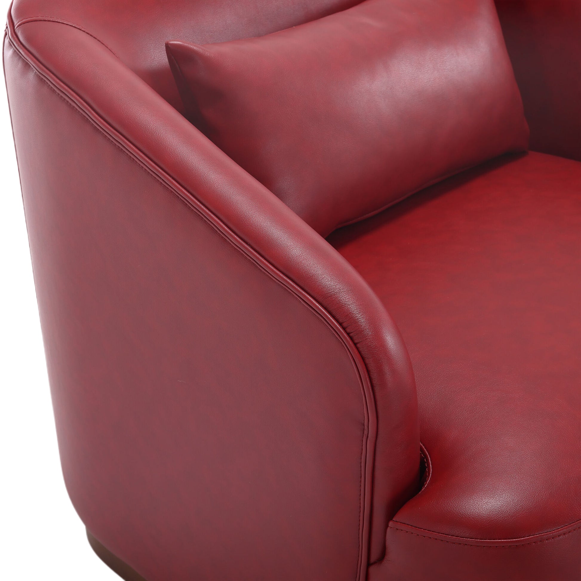 Coolmore Swivel Barrel Chair, Comfy Round Accent Sofa Chair For Living Room, 360 Degree Swivel Barrel Club Chair, Leisure Arm Chair For Nursery, Hotel, Bedroom, Office, Lounge Wine Red Pu Wine Red Primary Living Space Foam Pu Leather