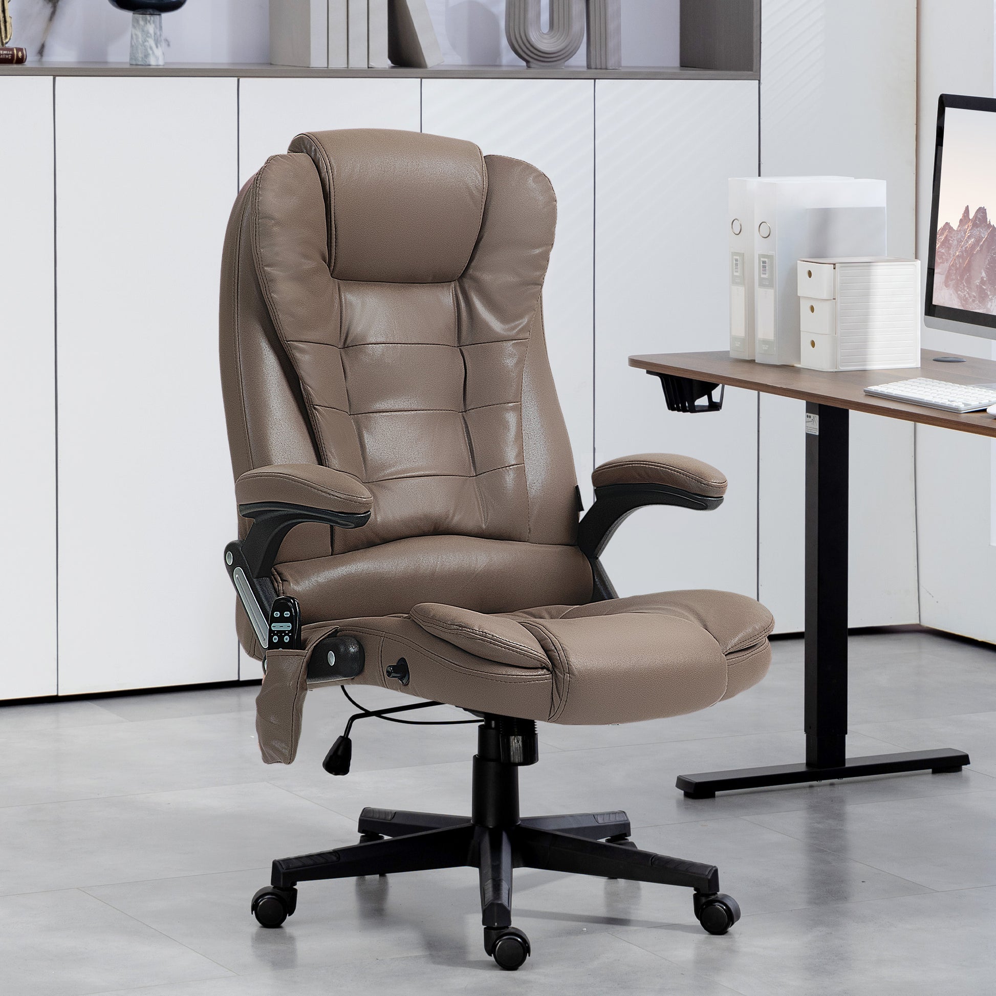 Homcom 6 Point Vibrating Massage Office Chair With Heat, Microfiber Hi Homcom 6 Point Vibrating Massage Office Chair With Heat, Microfiber Hi