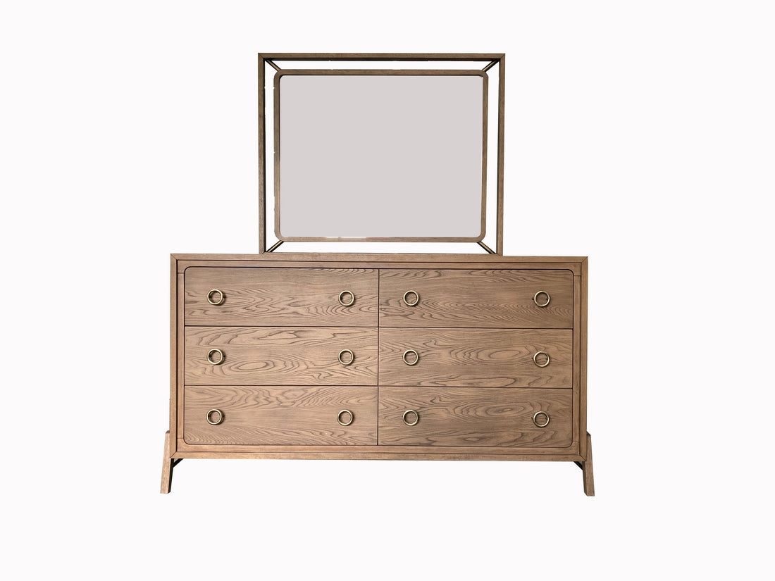 Mirror In Latte Finish Light Brown Solid Wood Mdf Glass