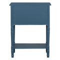 Narrow Console Table, Slim Sofa Table With Three Storage Drawers And Bottom Shelf Navy Navy Solid Wood Mdf