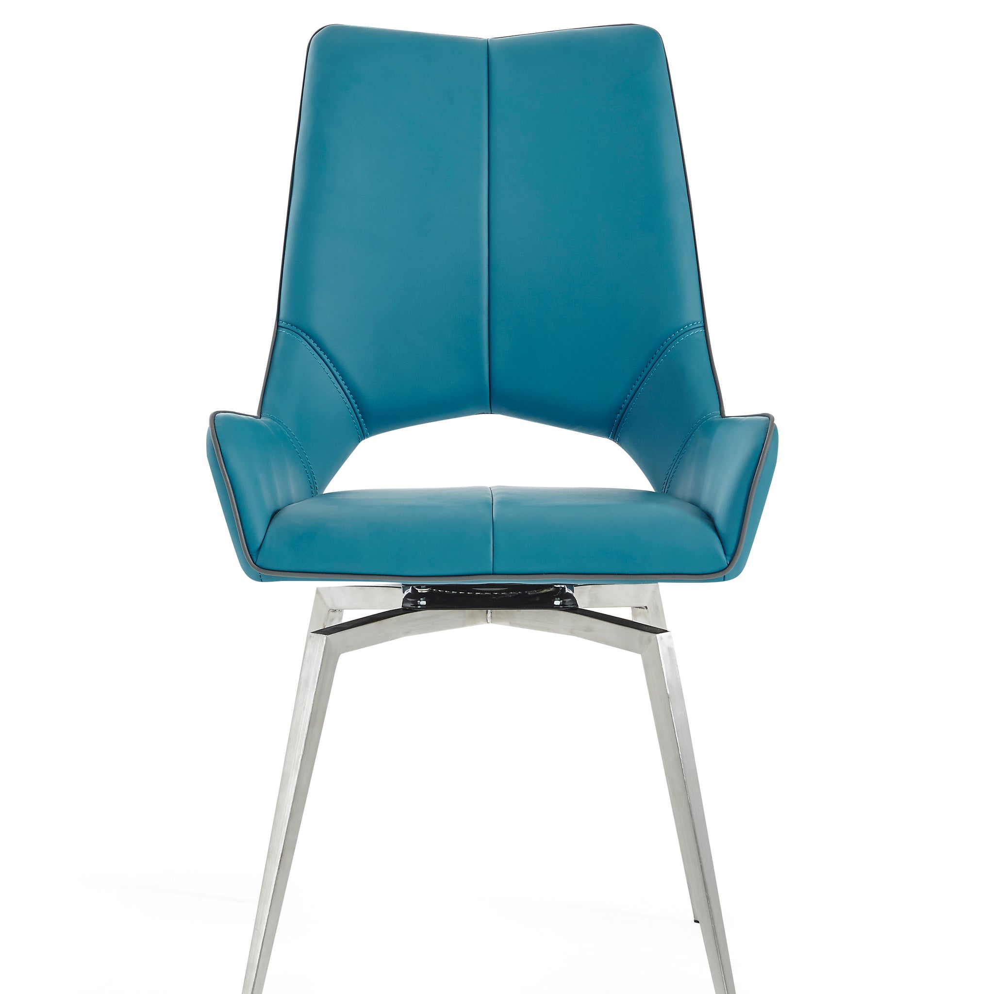 Jack Swivel Turquiose Dining Chair Kit Of 2 Turquoise Stainless Steel