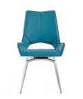 Jack Swivel Turquiose Dining Chair Kit Of 2 Turquoise Stainless Steel