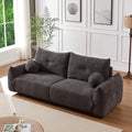 Lamb'S Wool 2 Seater Cushion Sofa 90'' Comfortable Sofa For Living Room Bedroom And Other Casual Spaces Lamb'S Wool Sofa With 2 Cushions And 2 Ball Pillows. Gray Two Sets Gray Foam Fabric 4 Seat