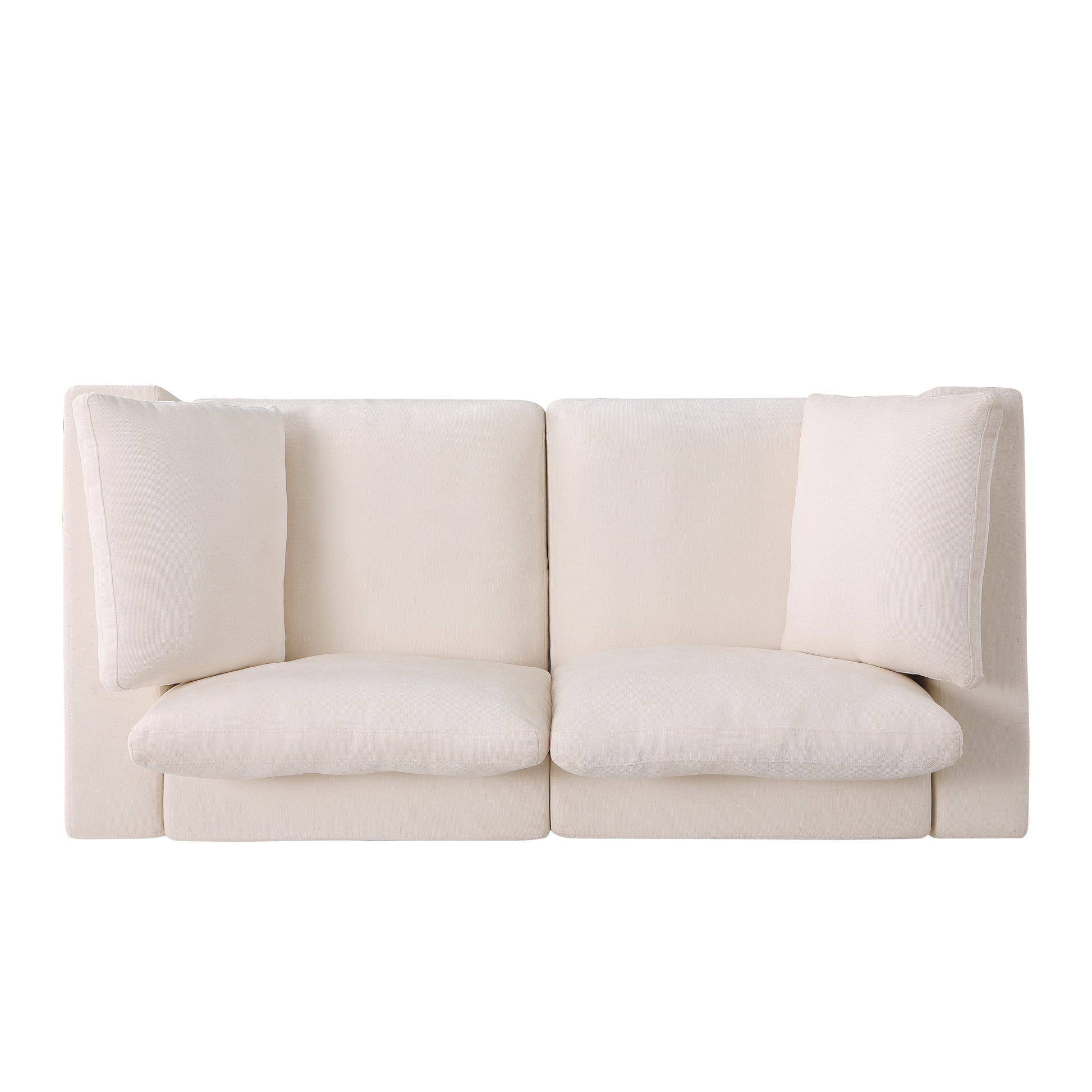 Modular Sectional Sofa, 2 Piece Sectional Sofa Set, Two Corner Chairs, Chenille Beige Beige Fabric 2 Seat