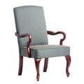 Delaney Blue Gooseneck Arm Chair Blue Foam Wood Fabric