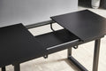 Black Color,Square Extendable Dining Table With Metal Leg,Modern Space Saving Kitchen Table For Living Room 70.86