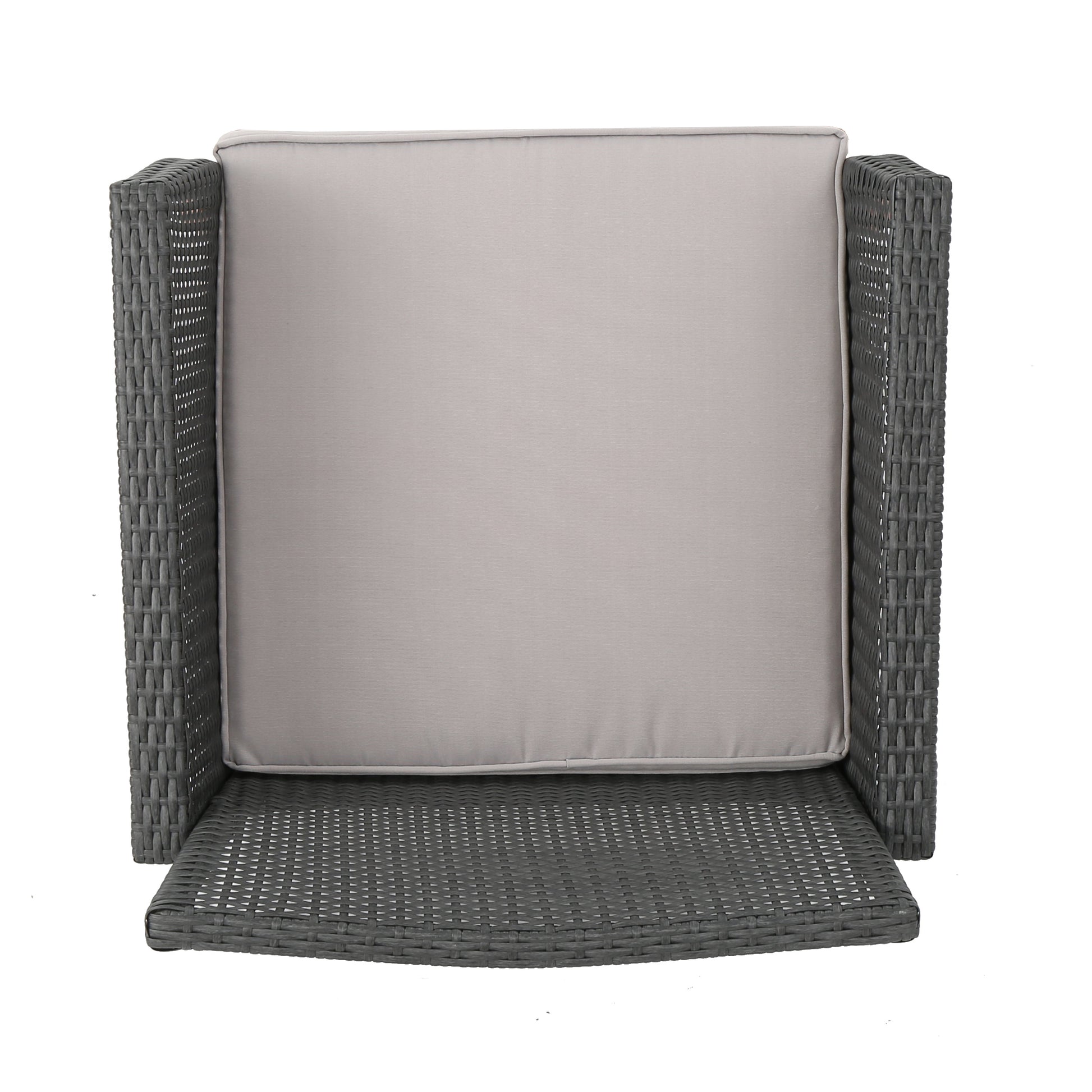 St Lucia 4Pc Sofa Set Grey Pe Rattan Iron Waterproof Fabric