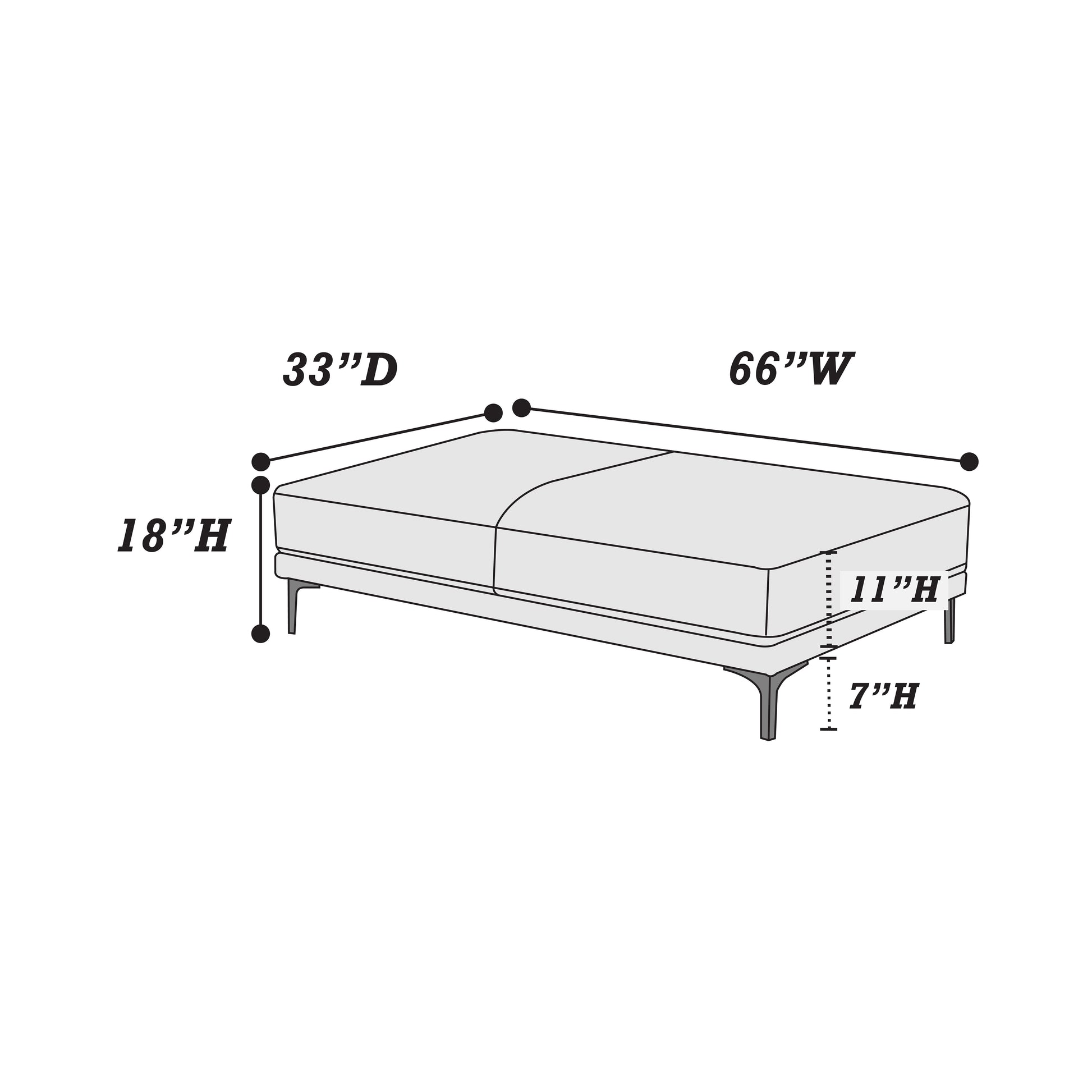 Modern Antique Gray Large Ottoman Metal Legs 1Pc Cocktail Ottoman Living Room Antique Gray Faux Leather Primary Living Space Grey Contemporary,Modern Rectangle Bonded Leather