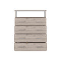 Four Drawer Dresser, Superior Top, One Open Shelf, Light Gray White Multicolor Solid Wood Mdf Engineered Wood