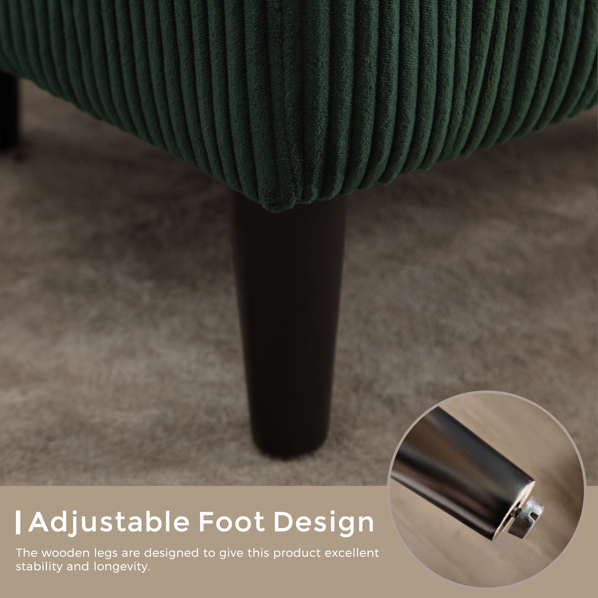 Coolmore Living Room Accent Barrel Chair, Century Modern Style Decorative Chair, Armchair For Living Room With Thick Cushions And Pillows, Comfy Single Sofa Chair, Chair With Wooden Legs Emerald Corduroy