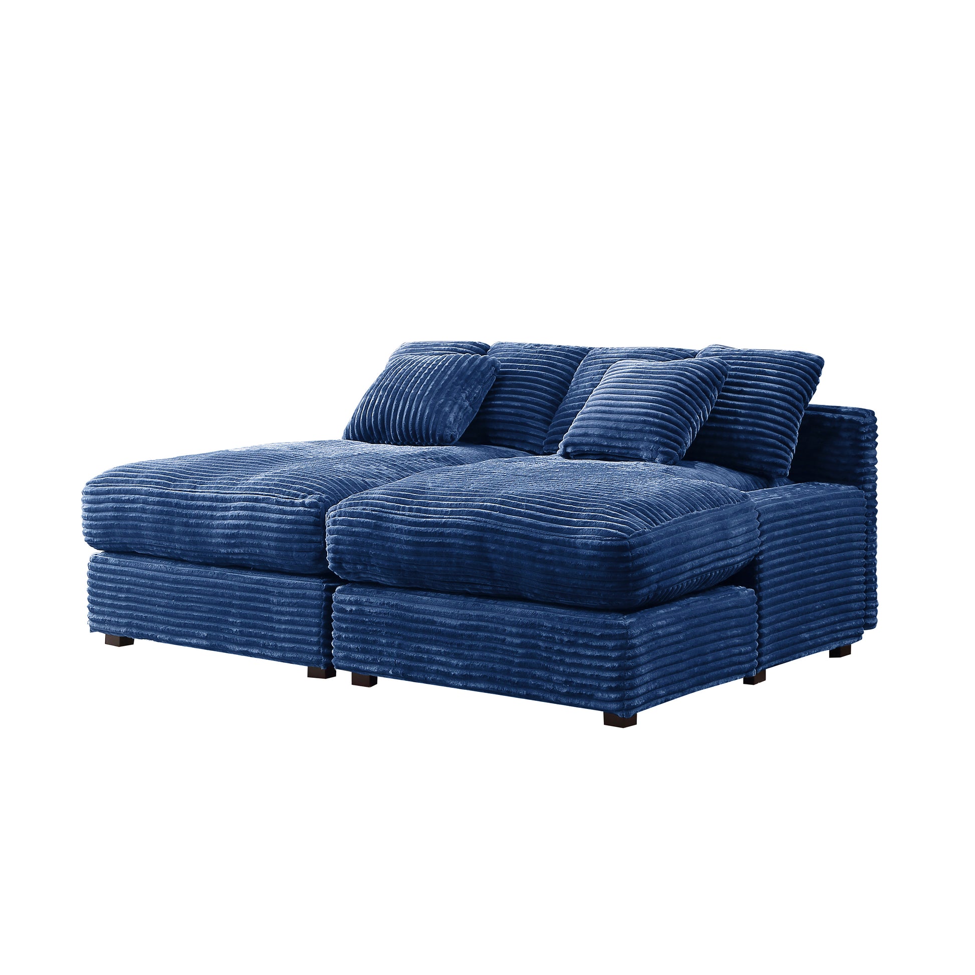 74.8" Modern Luxury Twins Sofa Couch For Living Room Quality Corduroy Upholstery Sleeper Sofa Bed Daybed Navy Blue Navy Blue Corduroy 2 Seat