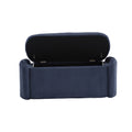 Coolmore Storage Ottoman,Bedroom End Bench,Upholstered Fabric Storage Ottoman With Safety Hinge, Entryway Padded Footstool, Ottoman Bench For Living Room & Bedroom Navy Navy Primary Living Space Foam Corduroy