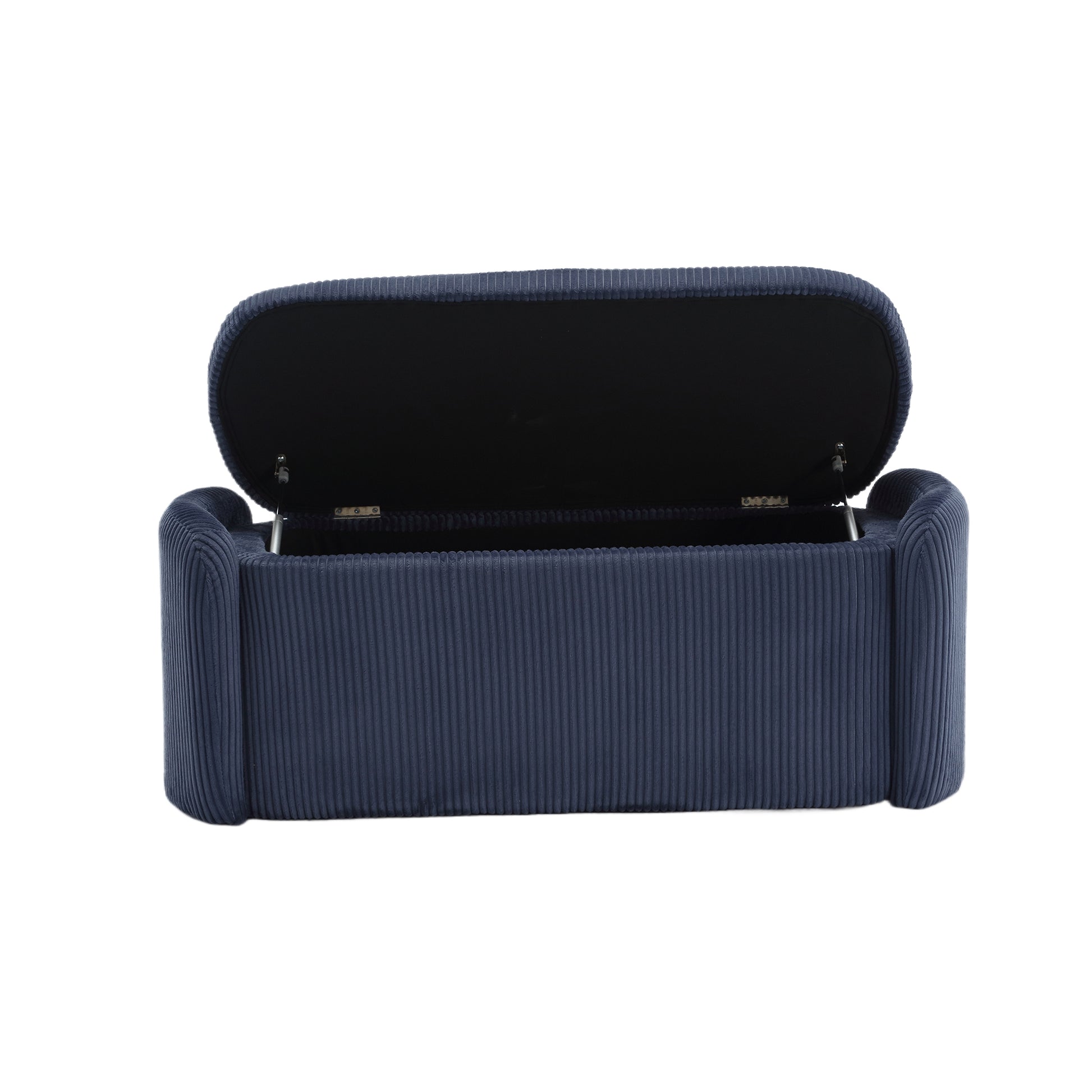 Coolmore Storage Ottoman,Bedroom End Bench,Upholstered Fabric Storage Ottoman With Safety Hinge, Entryway Padded Footstool, Ottoman Bench For Living Room & Bedroom Navy Navy Primary Living Space Foam Corduroy