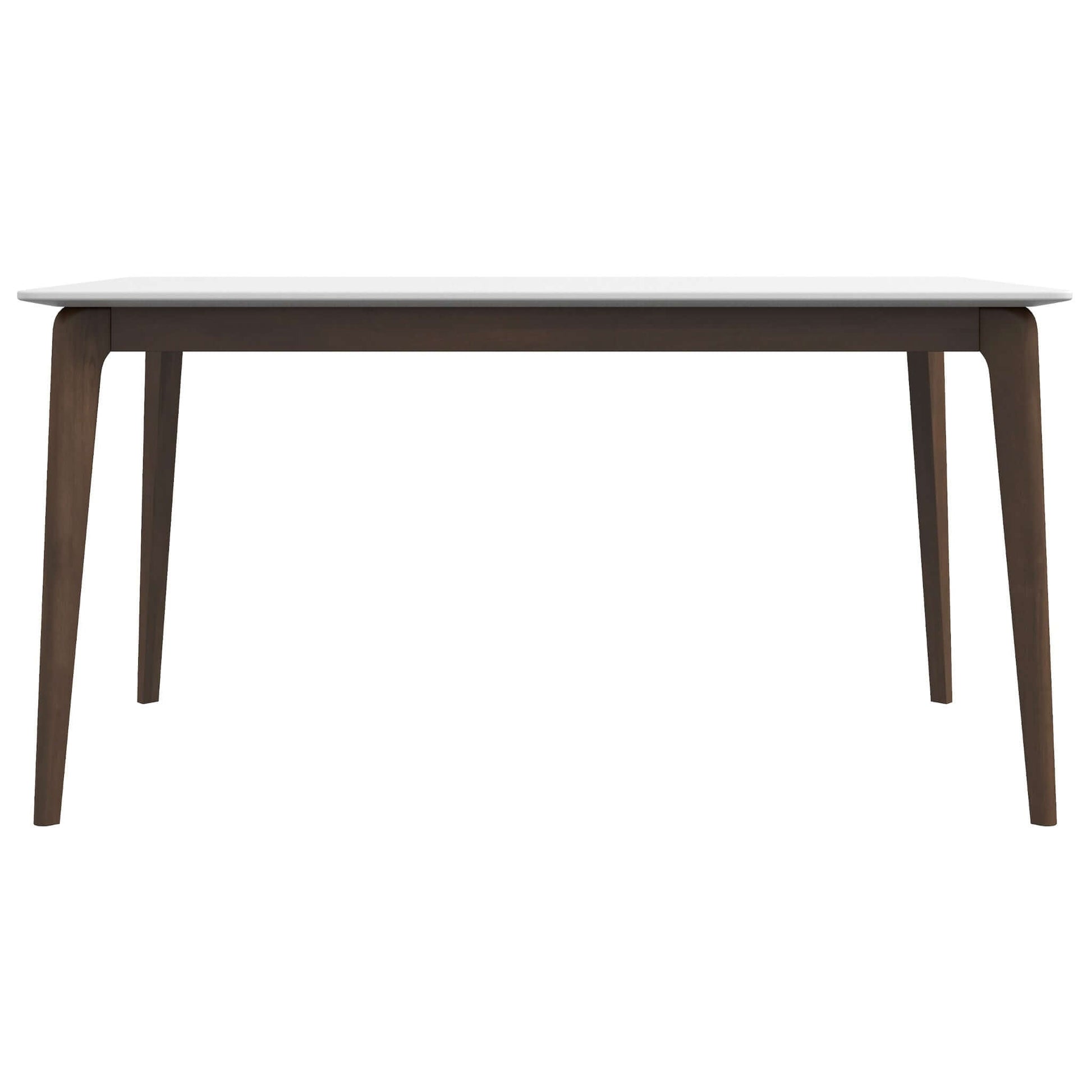 Lindsey Solid Wood White Top Dining Table Brown,White Seats 6 Brown Walnut Rectangular Solid Wood