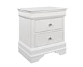 Shaker Crocodile Metallic White Nightstand White Solid Wood Mdf