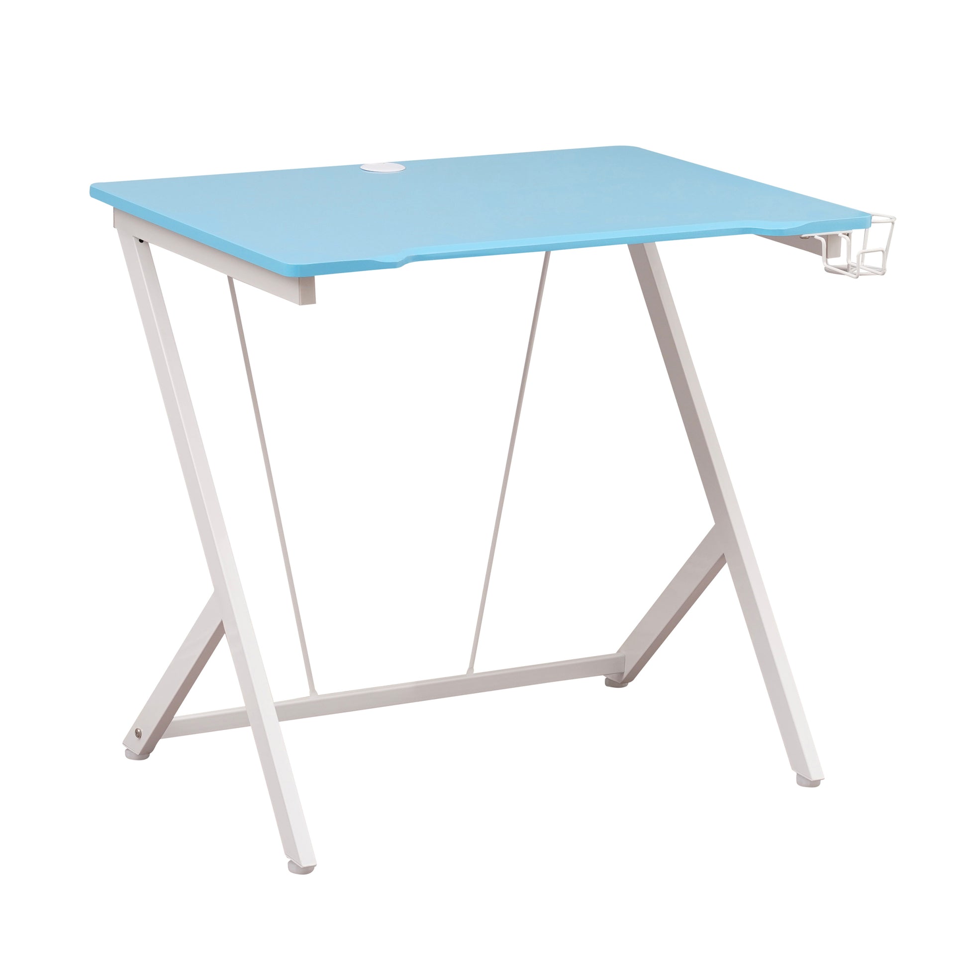 Techni Mobili Kids Gaming Desk, Blue Blue Office Modern Rectangular Rectangular Mdf Steel