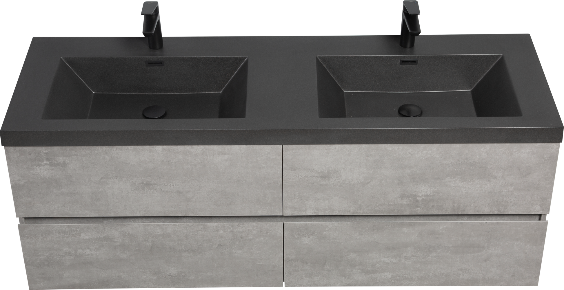 60" Floating Bathroom Vanity with Sink, Modern Wall 4+-grey-wall mounted-plywood