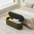 S03 Basics Upholstered Storage Ottoman And Entryway Bench Green Green Boucle