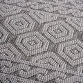 Naar Guros Collection 2X8 Grey White Geometric Indoor Outdoor Area Rug Grey White Polypropylene