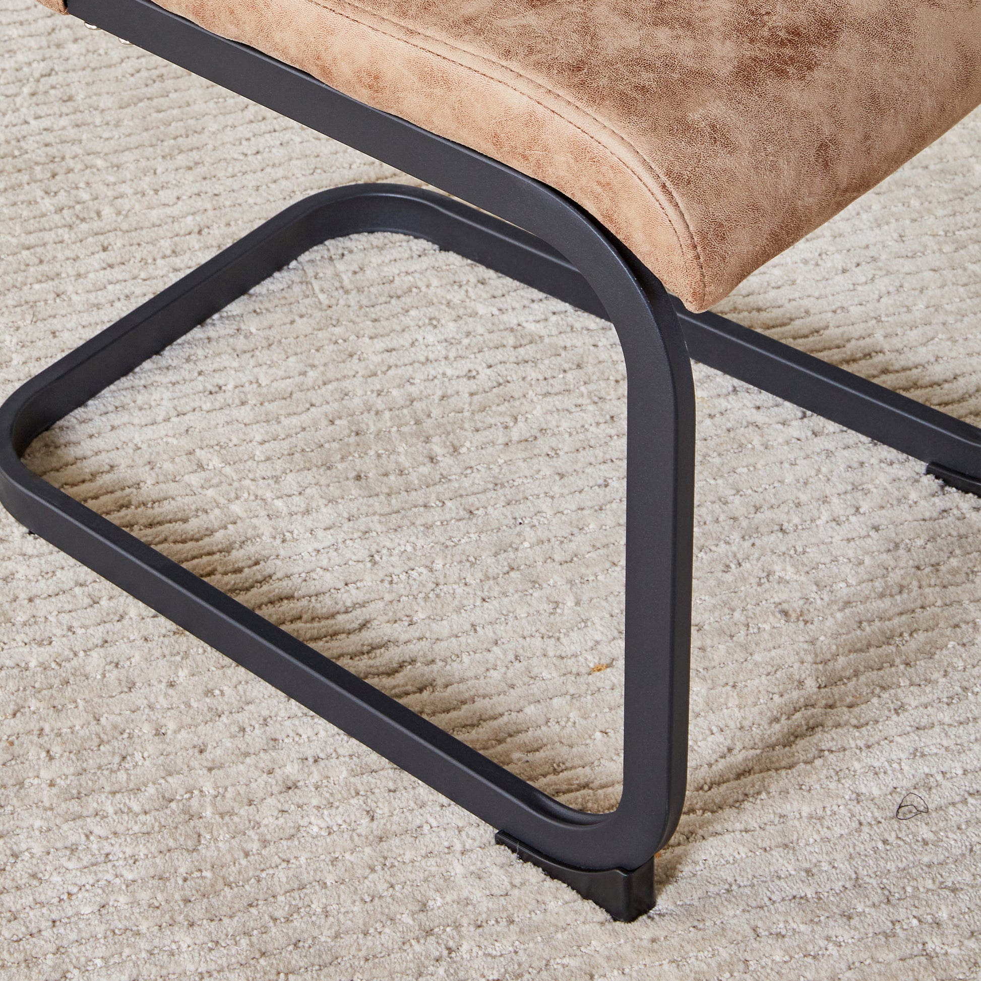 Table And Chair Set. Modern Dining Table With Mdf Top And Beautiful Mdf Legs. Comes With Brown Comfortable Chair With Pu Seat And Metal Legs. Suitable For A Wide Range Of Decorative Styles. Brown,Wood Seats 6 Mdf