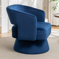 Swivel Barrel Chair, Velvet Accent Armchair 360 Degree Swivel Club Chair For Living Room Bedroom Reception Room Blue Foam Velvet