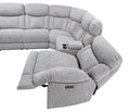 Park City 6 Piece Sectional Pearl Silver Silver White Polyester L Shaped Fabric 6 Seat