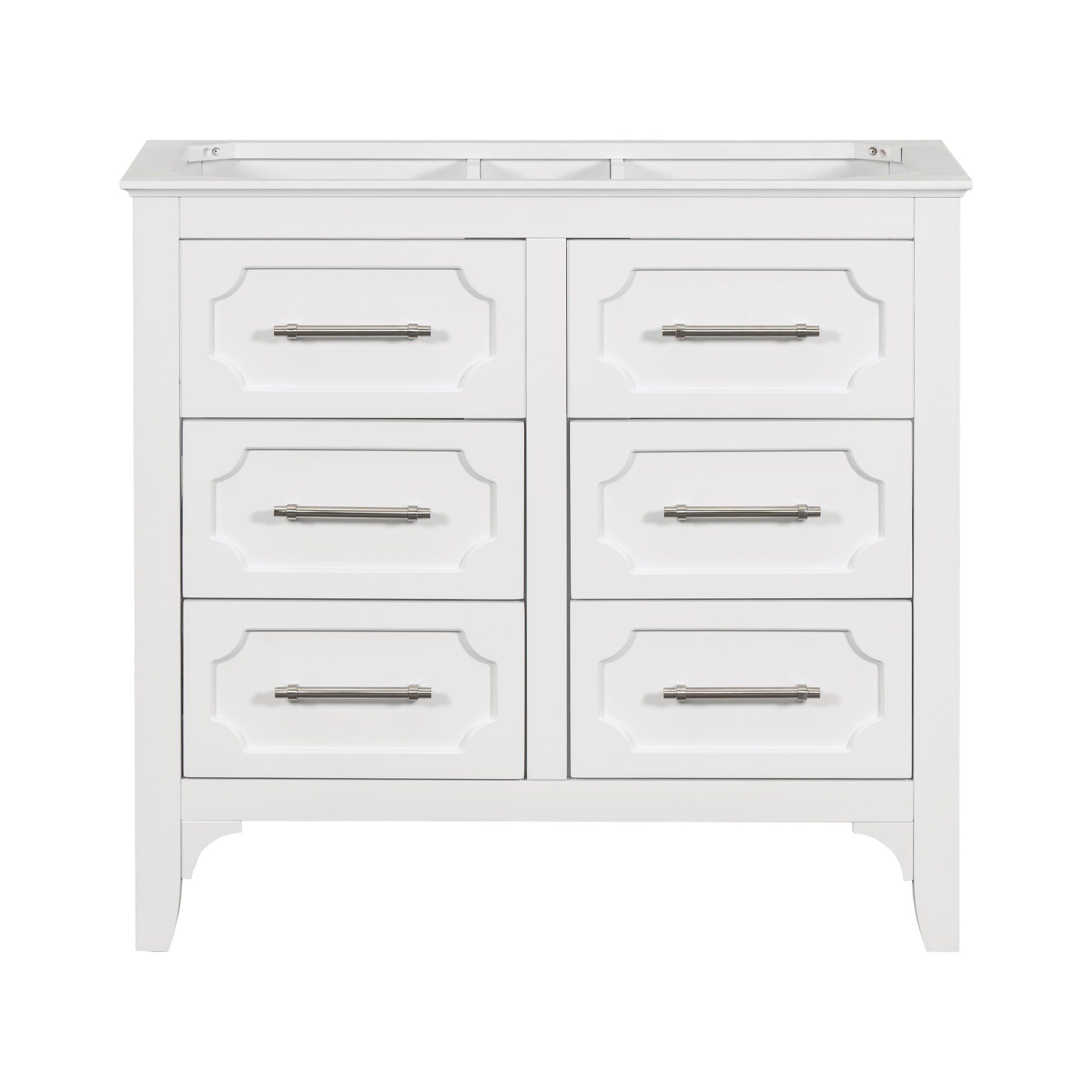 36'' Bathroom Vanity Without Sinkfree Standing Single Vanity Set With Four Drawers, Solid Wood Frame Bathroom Storage Cabinet Only Not Include Sink 4 White Bathroom Freestanding Solid Wood Mdf Painted