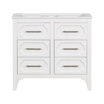 36'' Bathroom Vanity Without Sinkfree Standing Single Vanity Set With Four Drawers, Solid Wood Frame Bathroom Storage Cabinet Only Not Include Sink 4 White Bathroom Freestanding Solid Wood Mdf Painted