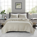 3 Piece Quilt Set Cream King Cal King King Cream Cotton
