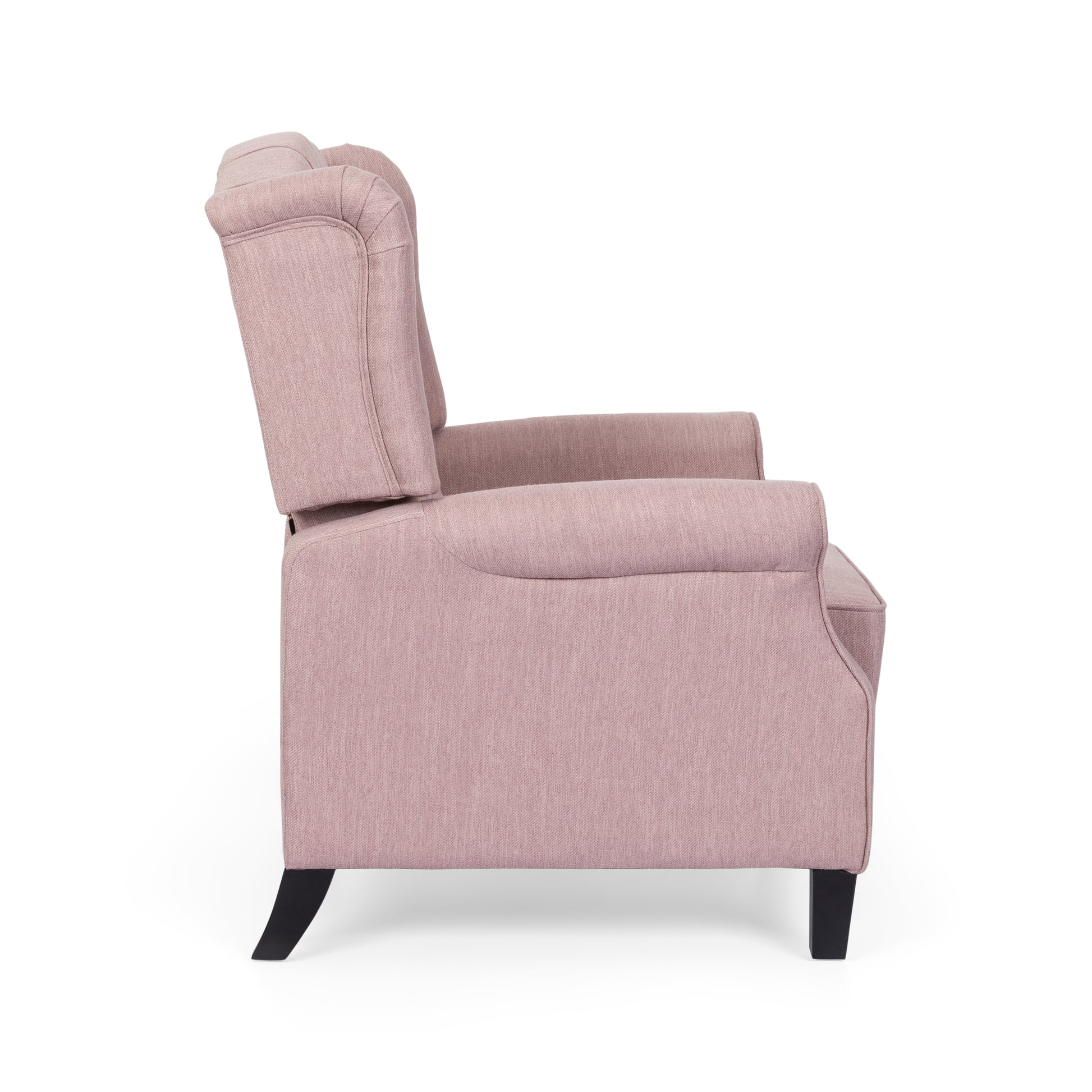 28" Wide Manual Wing Chair Recliner Light Pink Fabric