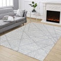 Loft Shag Gc Czy1004 Ivory 5 Ft. 3 In. X 7 Ft. Shaggy Area Rug Grey Polyester