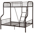 Sandy Black Twin Over Full Bunk Bed With Built In Ladder Black Metal