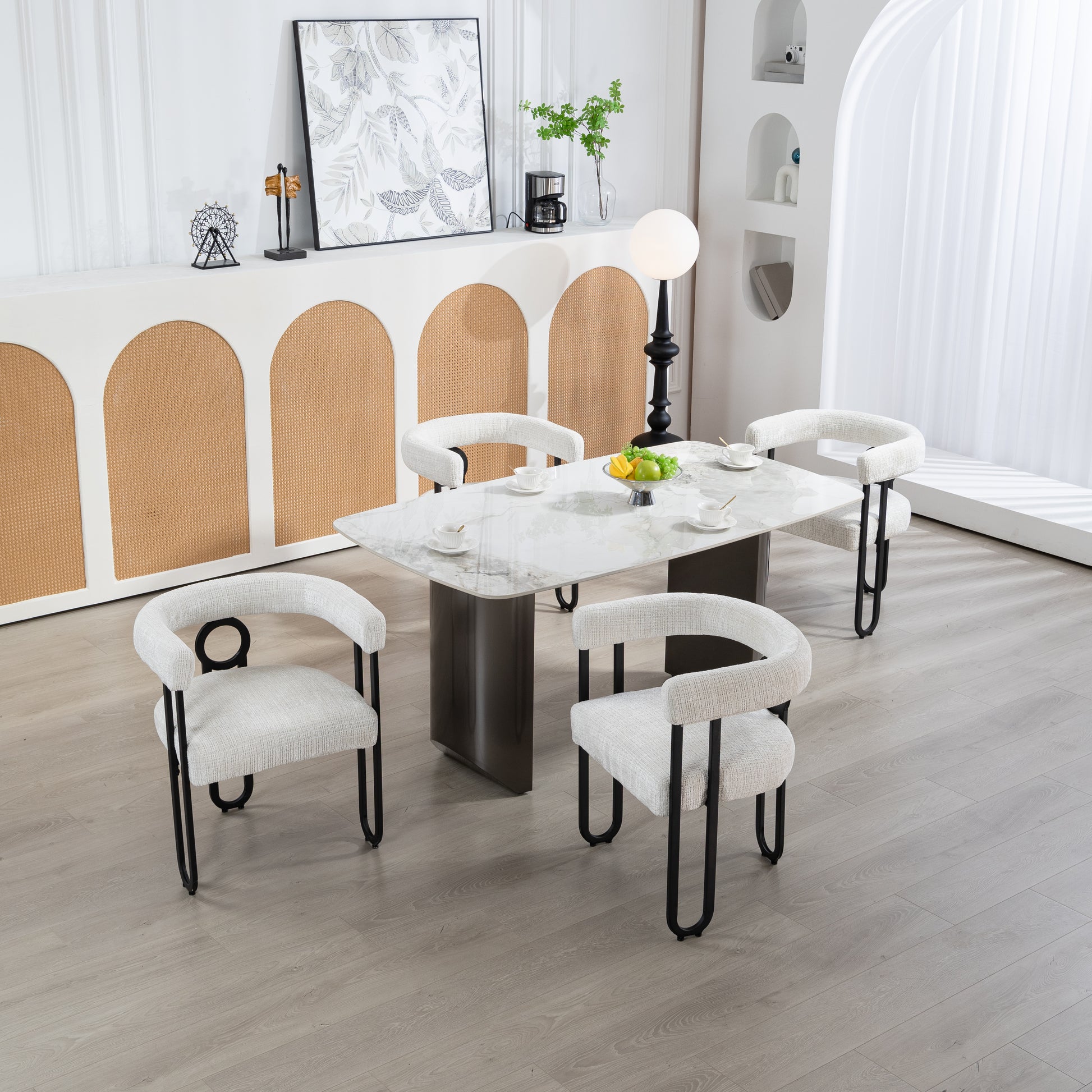 Coolmore Contemporary Designed Chenille Fabric Upholstered Accent Dining Chair Barrel Side Chairs Kitchen Armchair For Living Room Set Of 2 Beige Chenille Beige Dining Room Foam Chenille