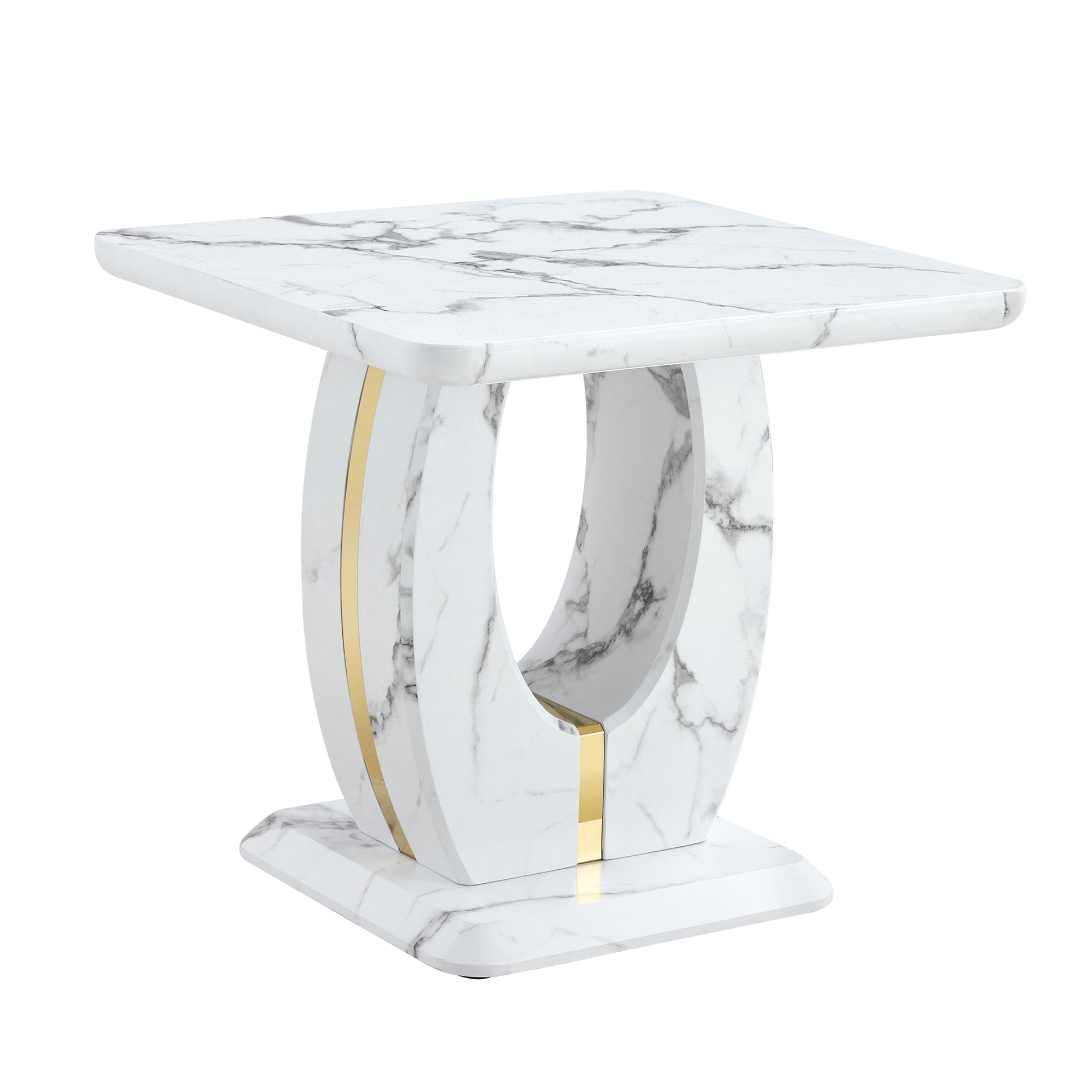 Modern Minimalist White Marble Patterned Mdf Square Coffee Table. Add A Quiet And Cozy Atmosphere To Your Home.White,Mdf Coffee Table,Density Board Sticker,Side Table. White Mdf