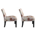 Verma Red Floral Accent Chair Red Foam Engineered Wood