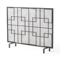 Fire Screen Black Silver Iron