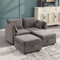 Modular Couches And Sofas Sectional With Storage Sectional Sofa U Shaped Sectional Couch With Reversible Chaises, Grey Gray Wood Soft Heavy Duty Linen 4 Seat