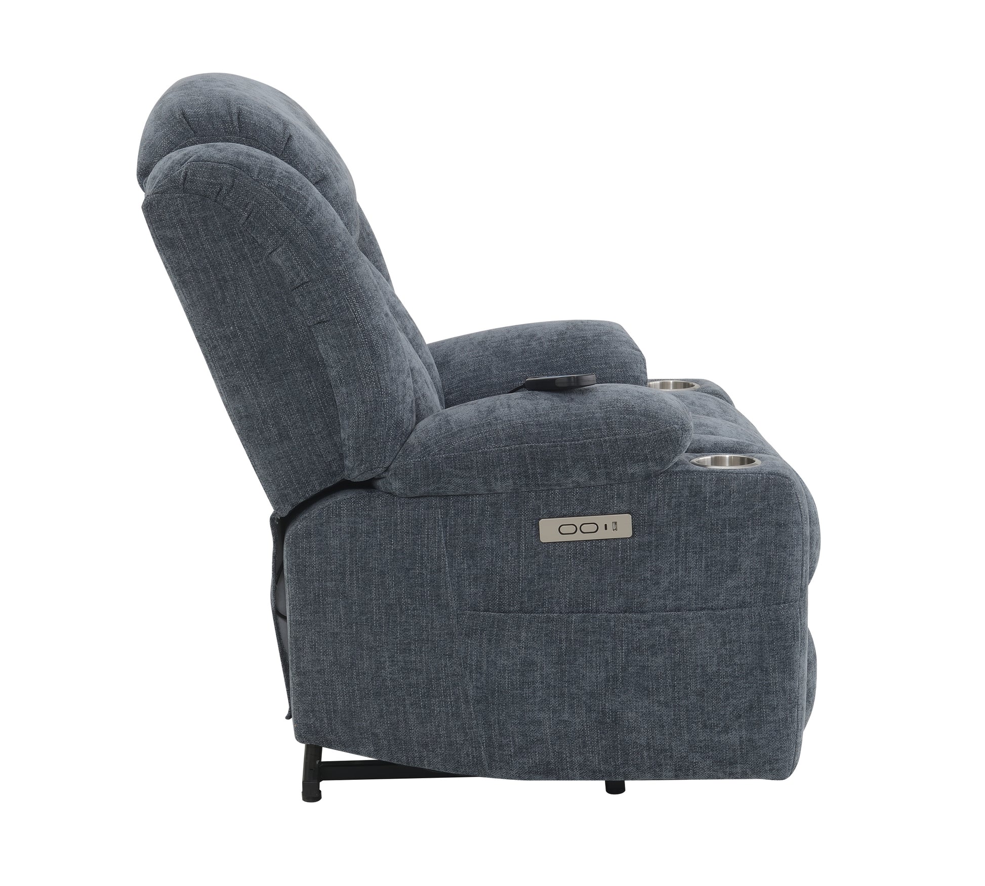 Omarion Power Recliner W Lift, Heating & Massage, Blue Velvet Lv02996 Blue Upholstered