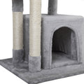 Double Level Cat Tree Stand House Furniture Kittens Activity Tower Posts Kitty Pet Play House Light Gray Light Gray Particle Board