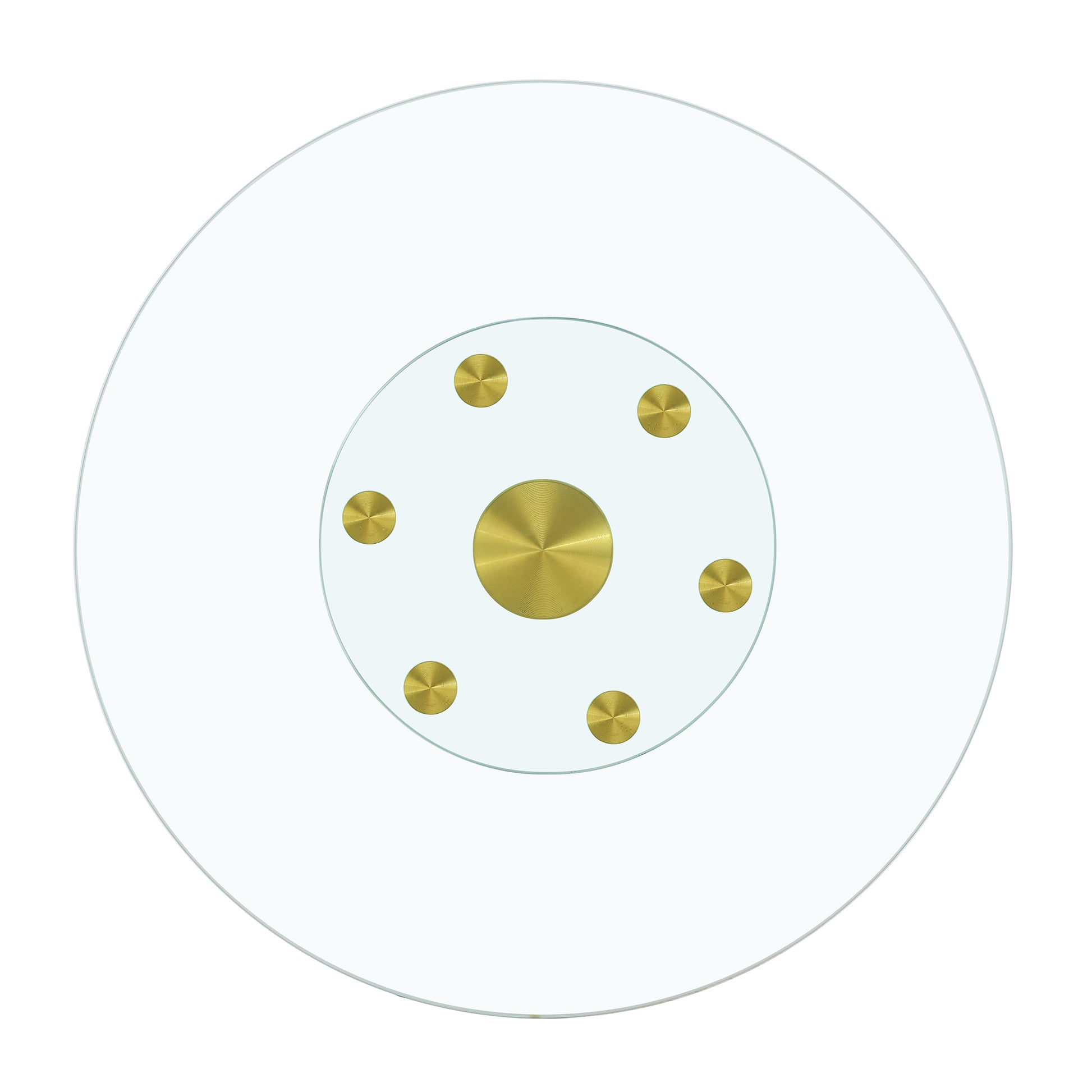 Double Layer Rotatable Round Glass.The Rotatable Design Makes It More Convenient To Retrieve And Place Items.The Upper Glass Has A Diameter Of 30.3 Inches, While The Lower Glass15 Inches.