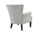 Modern Accent Living Room Chairs,Polyester Armchair Club Chair With Channel Back, Accent Chair For Living Room, Bedroom Reading Room, Soft Fabric, Wooden Leg, Light Grey Grey Primary Living Space Modern Foam Plywood